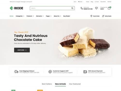 Riode WordPress Food Template